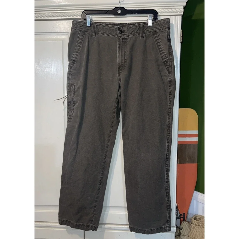 GH Bass & Co Maine‎ Canvas Terrain Cargo Pants Men 34x30 Olive Rugged